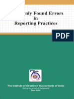 Commonly Found Errors in Reporting Practices - ICAI