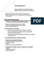 Lecture 4, Principles of Cavity Preparation (2) - Outline-Handout