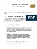 6ème EPS - Léçon 10 - Jouer Un Rôle Dans La Pratique D'un Sport Collectif de Petits Terrains