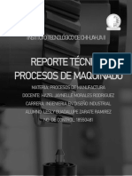 Reporte Técnico - Procesos de Maquinado