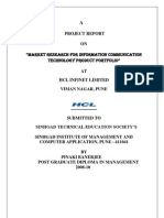 Project Report ON: "Market Research For Information Communication Technology Product Portfolio"