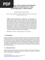 The Influence of E-Commerce Development On Traditional Retail Industry Under The Background of "Internet Plus"