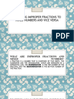 Changing Improper Fractions To Mixed Numbers and Vice