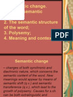 Semantic Change. Types of Semantic Changes