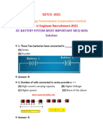 Gujarat Energy Transmission Corporation Limited: DC Battery System Most Important MCQ With Solution