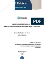 Resenha - Introdução À Engenharia de Segurança Do Trabalho-Arthur - Becker