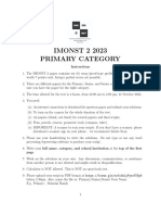 IMONST2 2023 Primary Solutions and Discussion