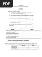 Cuestionario Lenguaje y Ciencias Naturales