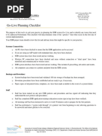 Go Live Planning Checklist 0913121