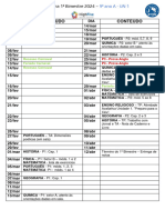 Cronograma - 9º A - 1º BIM
