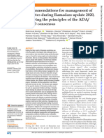 Recommendations For Management of Diabetes During Ramadan: Update 2020