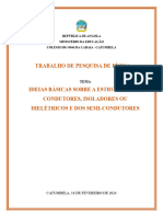 Ideias Sobre A Estrutura Dos Condutores, Isoladores e Semincodutores