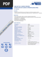 Tubo de Pvc-U Simple Presión Conducción de Fluidos A Presión (Agua Fria)