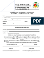 Ficha de Inscrição Grupo de Coroinhas Psfaa