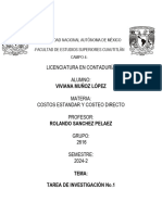 TAREA DE INVESTIGACIÓN No.1 Costos Estandar