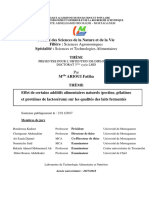 Effets de Certains Additifs Alimentaires Naturels (Pectine, Gélatine Et Protéines de Lactosérum) Sur Les Qualités Des L 1