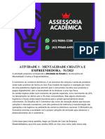 5388 Assessoria Atividade 1 - Mentalidade Criativa e Empreendedora - 51 2023