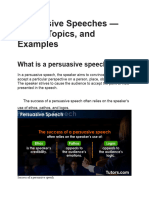 Persuasive Speeches