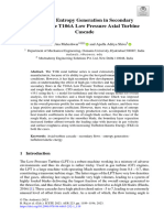 Study of Entropy Generation in Secondary Flows in The T106A Low Pressure Axial Turbine Cascade