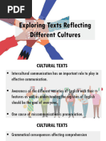 Exploring Texts Reflecting Different Cultures