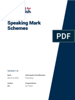 Speaking Mark Schemes