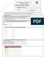 INSTRUMENTO DE EVALUACION Segundo Trimestre MATE-noveno