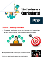 The Teacher As A Curricularist