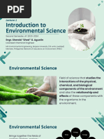 CHE-EnV Lecture 1 - Environmental Science