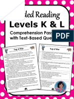 09 Second Grade Close Reading Passages and Questions Guided Reading Levels K and L