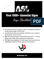 ASL 1000+ Sign Checklist