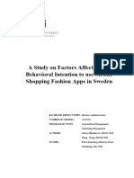 A Study On Factors Affecting The Behavioral Intention To Use Mobile Shopping Fashion Apps in Sweden