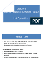 Logic Programming Using Prolog List Operations