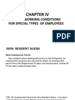 Working Conditions For SPCL Types of Employees