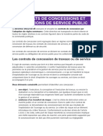 Contrats de Concessions Et Délégations de Service Public