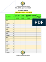 MR and Ms Sportsfest 2023 Criteria For Judging