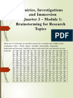 Q3 M1 - 3is - Brainstorming For Research TopicsV4 1