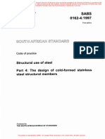 SANS10162-4 Design of Cold Formed Stainless Steel