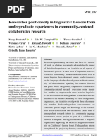 Bucholtz Et Al (2023) Researcher Positionality in Linguistics Lessons From Undergraduate