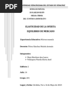 Elasticidad de La Oferta. Equilibrio Del Mercado