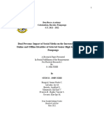 Dual Persona: Impact of Social Media On The Increased Emergence of Online and Offline Identities of Selected Senior High School Students in Pampanga