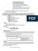 Measures of Dispersion Tendency