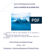 Environnement Et Développement Durable. L'eau, Une Ressource, Le Maintien de Sa Qualité Pour Ses Utilisations