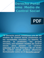 El Derecho Penal Como Medio de Control Social