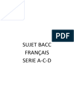 Sujet Bacc Français Serie A-C-D