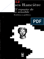 RANCIÈRE, JACQUES - El Reparto de Lo Sensible (Estética y Política) (OCR) (Por Ganz1912)