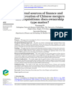 External Sources of Finance and Value Creation of Chinese Mergers and Acquisitions: Does Ownership Type Matter?