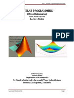 MATLAB Programming - Lecture Notes