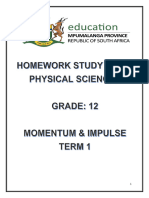 Grade 12 Homework Study Guide - Momentum Impulse