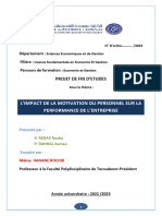 L'Impact de La Motivation Du Personnel Sur La Performance de L'Entreprise