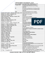 Academic Calender by ACUSA Secretariat